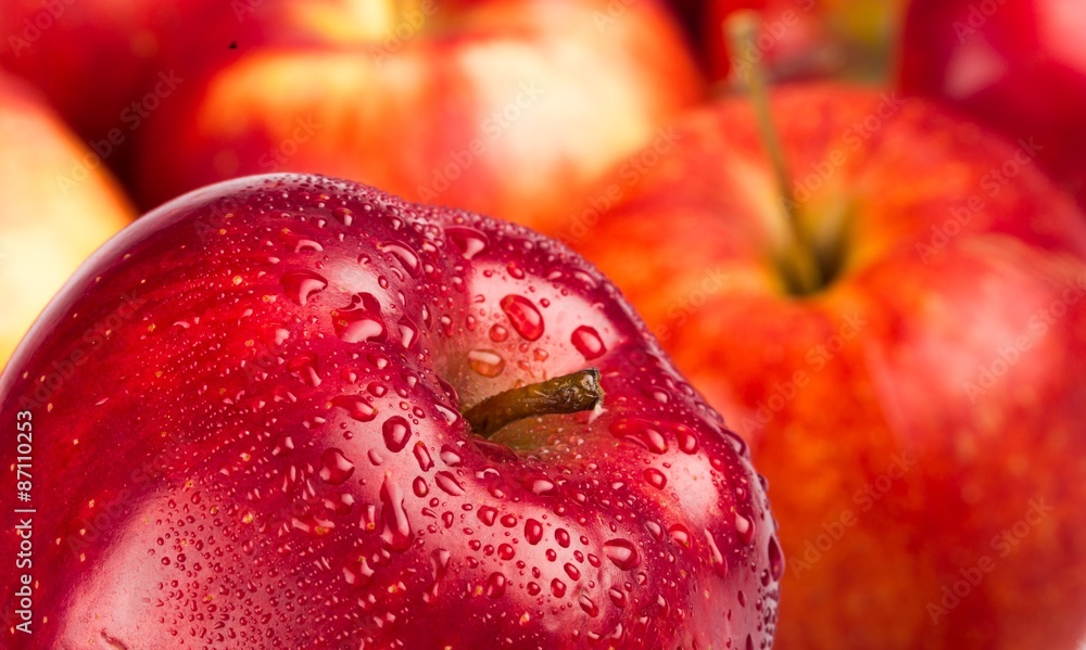 Apple, Red, Water.