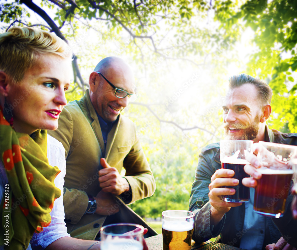 Diverse People Friends Hanging Out Drinking Concept