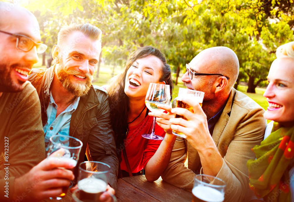 Diverse People Friends Hanging Out Drinking Concept