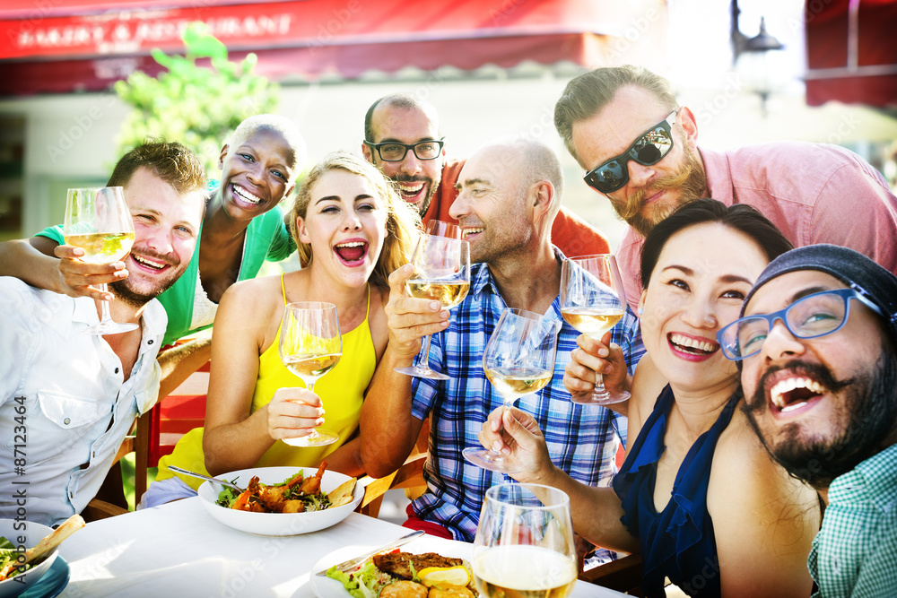 Diverse People Luncheon Outdoors Food Concept