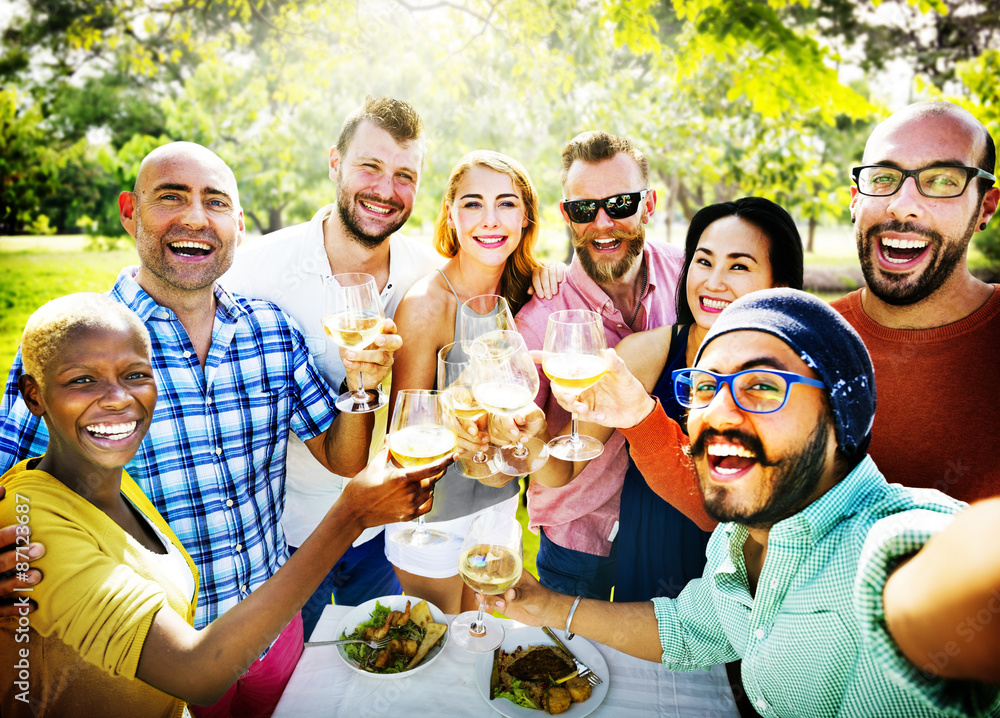 Diverse People Luncheon Outdoors Food Concept