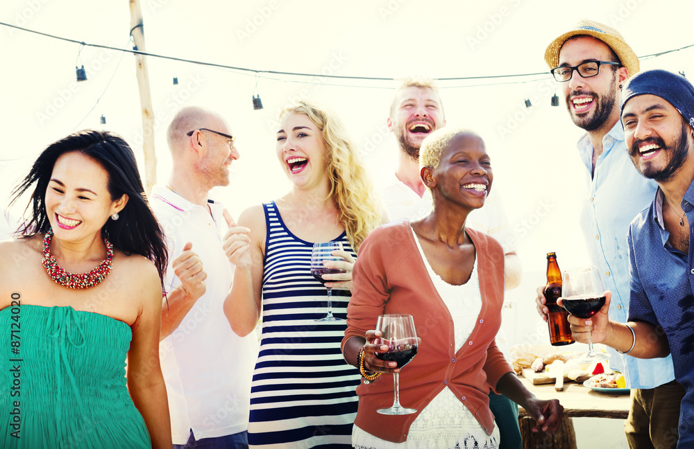 Diverse People Friends Hanging Out Drinking Concept