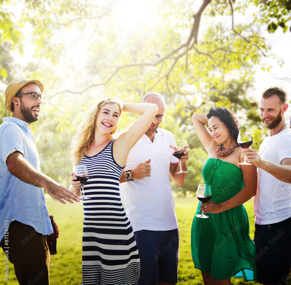 Diverse People Friends Hanging Out Drinking Concept