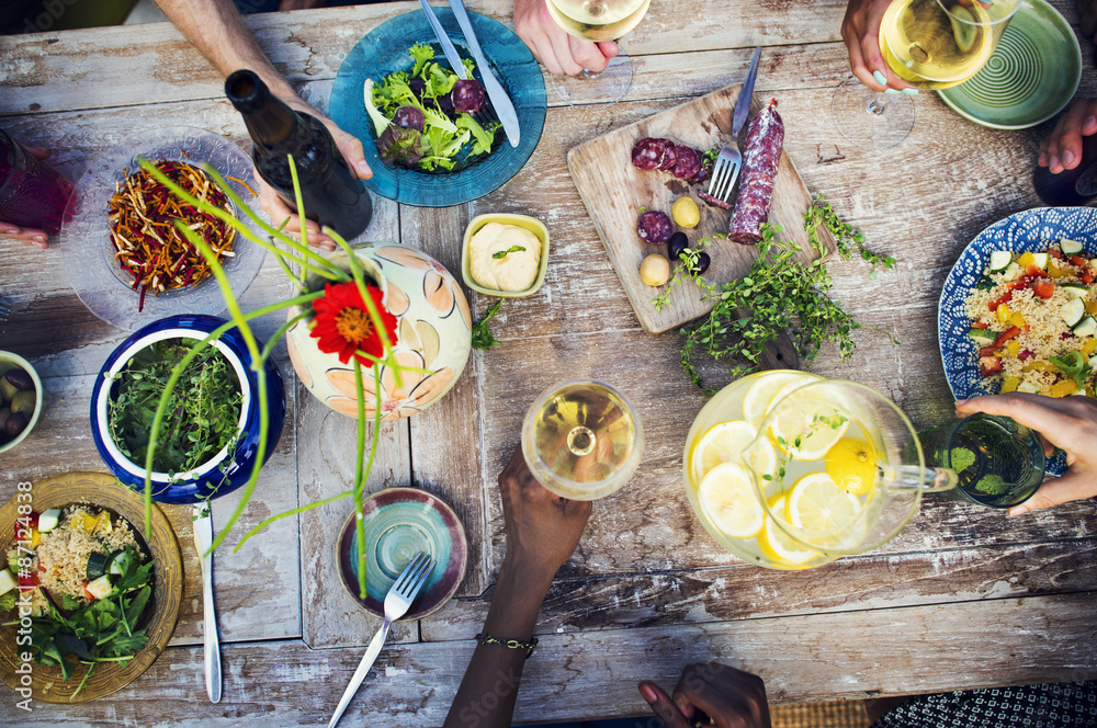 Food Table Healthy Delicious Organic Meal Concept