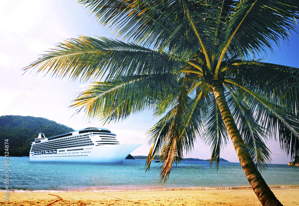 Summer Tropical Island Beach Cruise Ship Concept