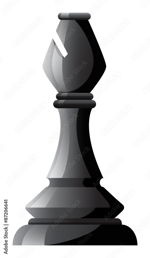 Black chess bishop on white