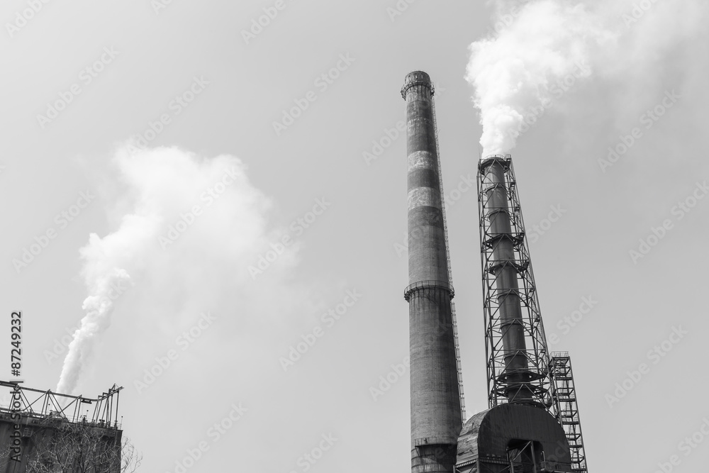 Steel mills smoke pollution