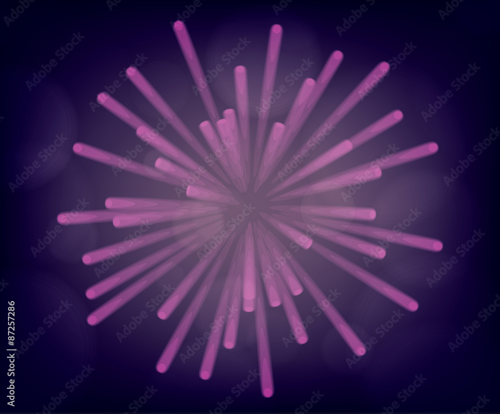 Vector fireworks illustration, dark background