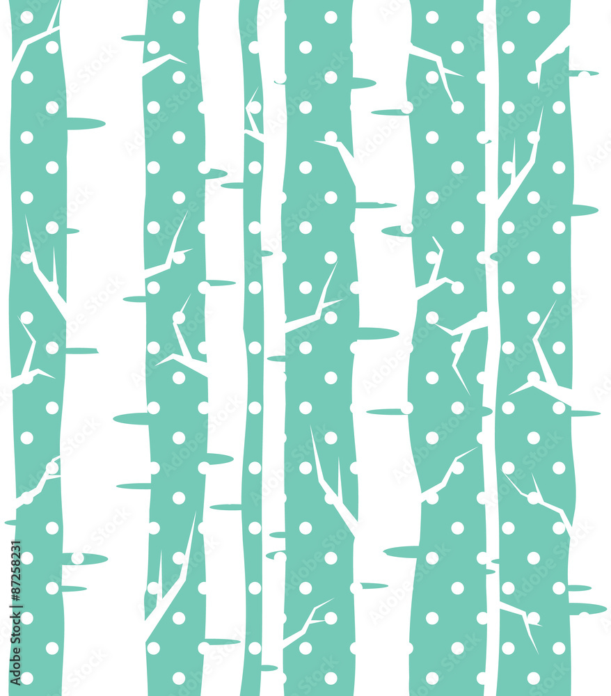 Seamless tree wallpaper, trees vector pattern