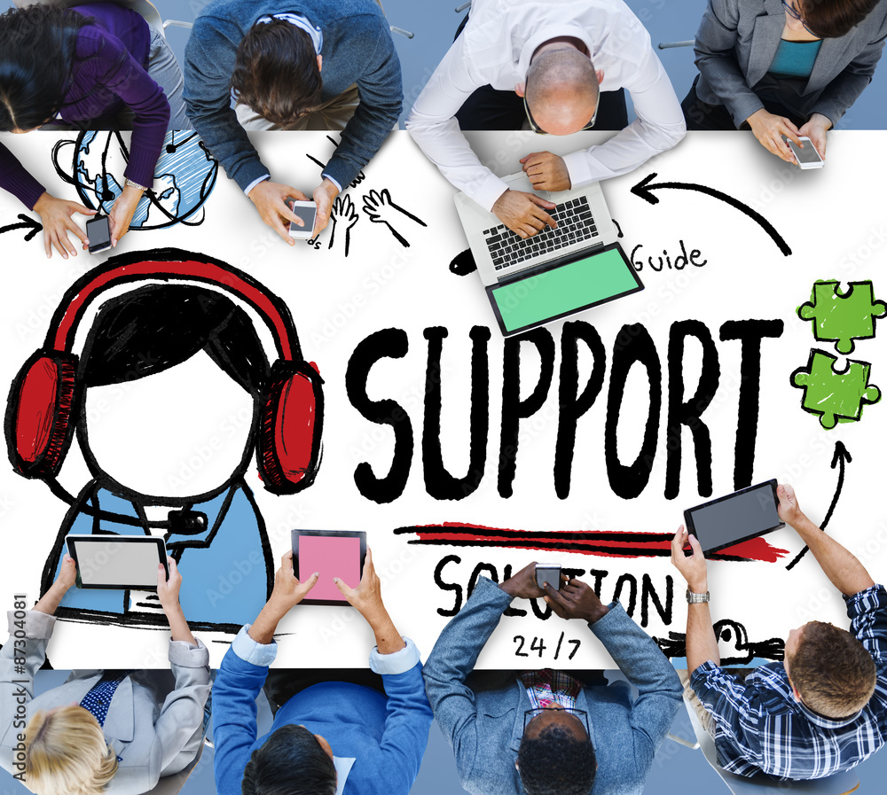 Support Solution Advice Help Quality Care Team Concept