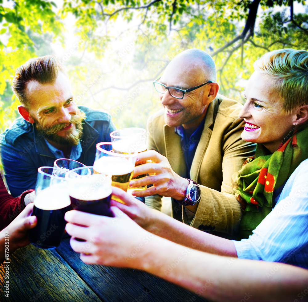 Diverse People Friends Hanging Out Drinking Concept