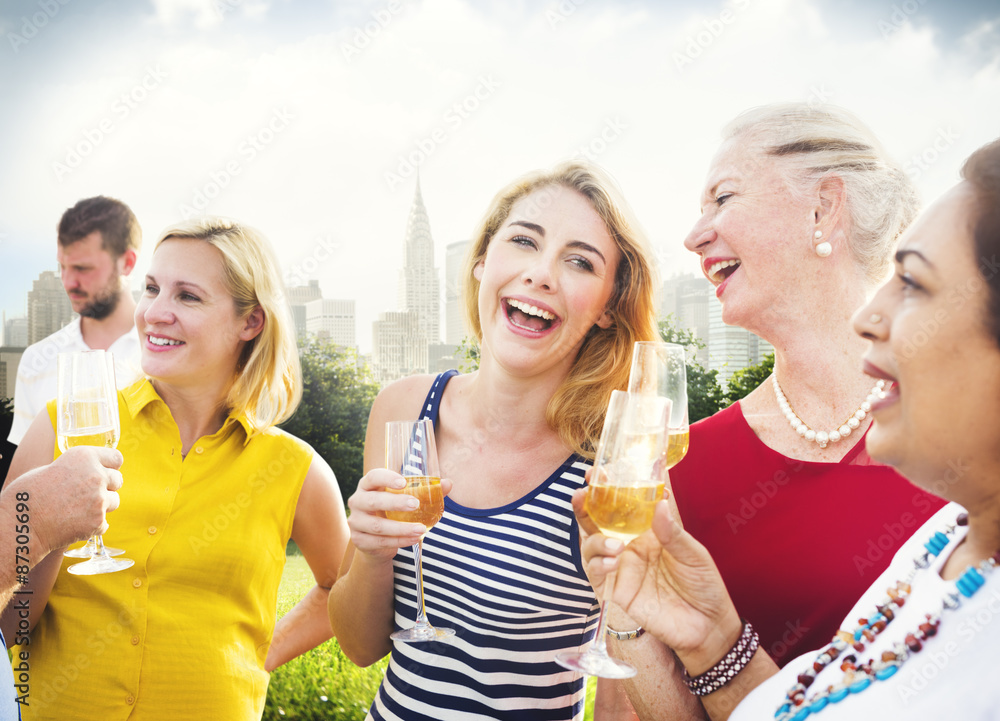 Diverse People Friends Hanging Out Drinking Concept