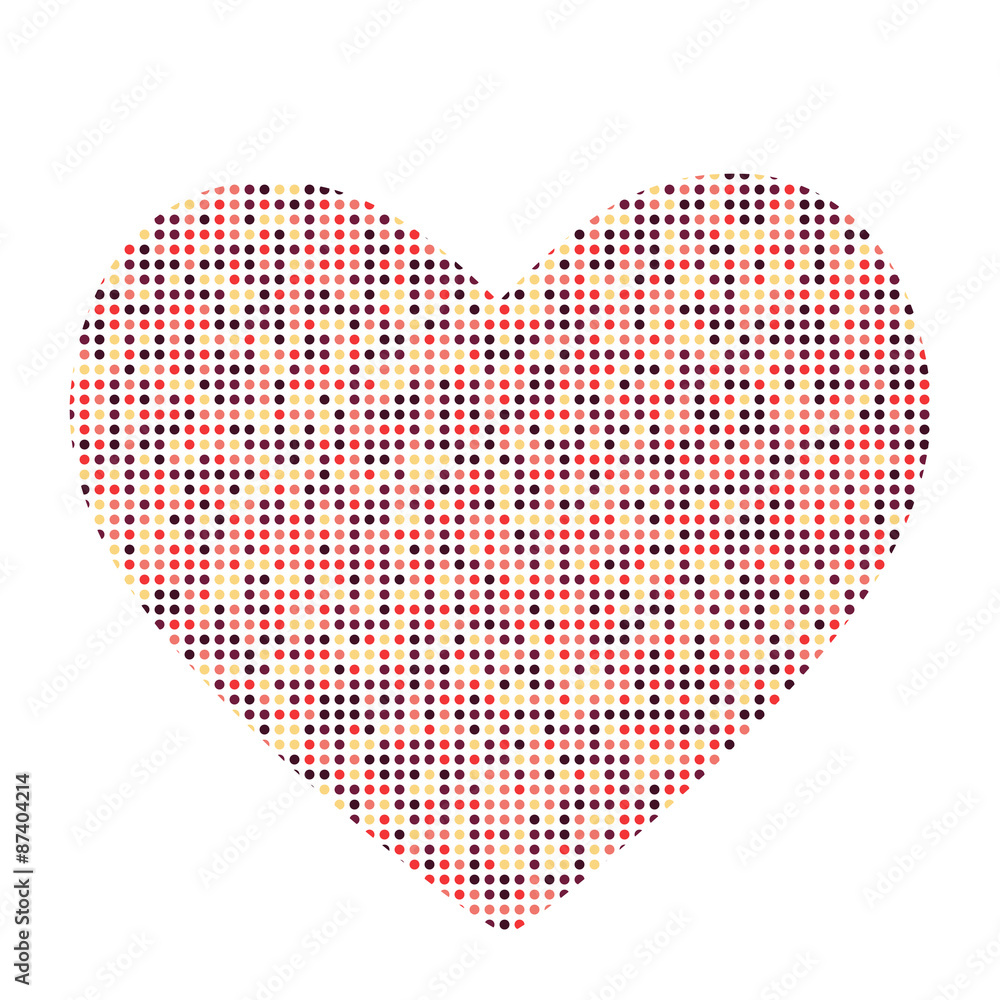 Valentines Day Card with Heart Vector Illustration