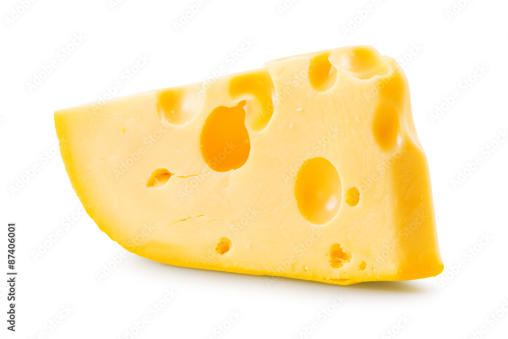 Cheese over white background.