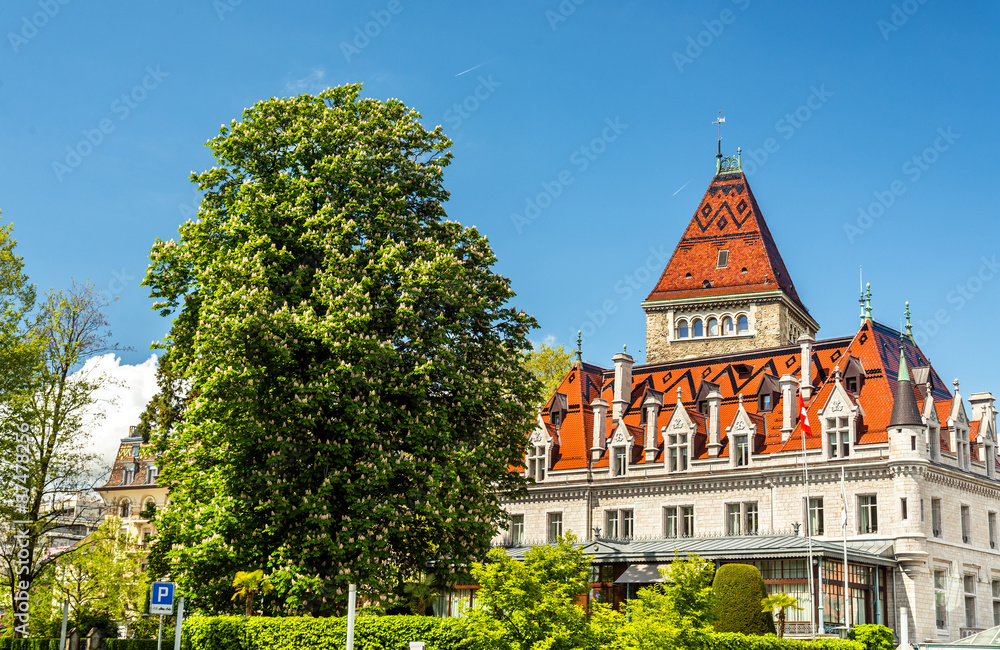 View of the Château dOuchy, a palace in Lausanne, Switzerland