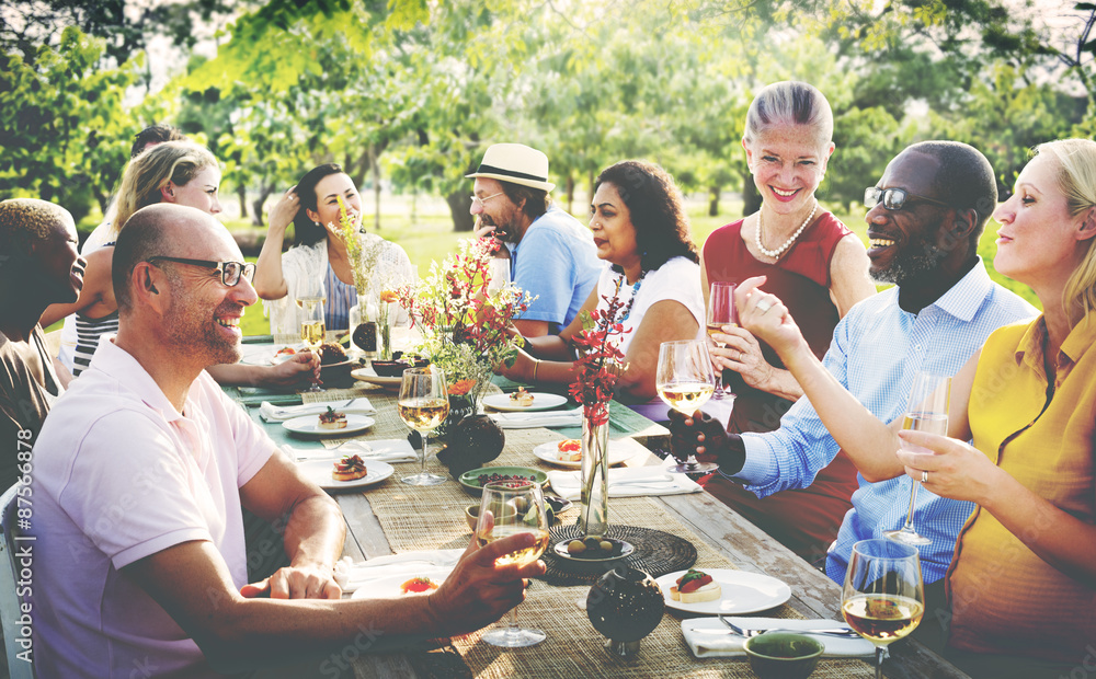 Friends Friendship Outdoor Dining People Concept