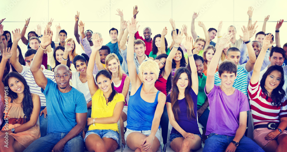 Group People Crowd Cooperation Suggestion Casual Multicolored Co