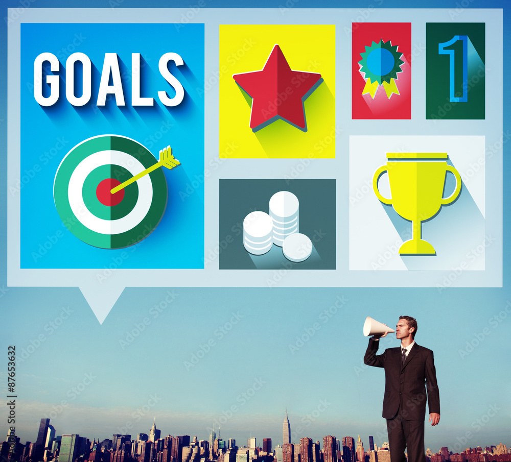 Goals Achievement Successful Winner Target Concept