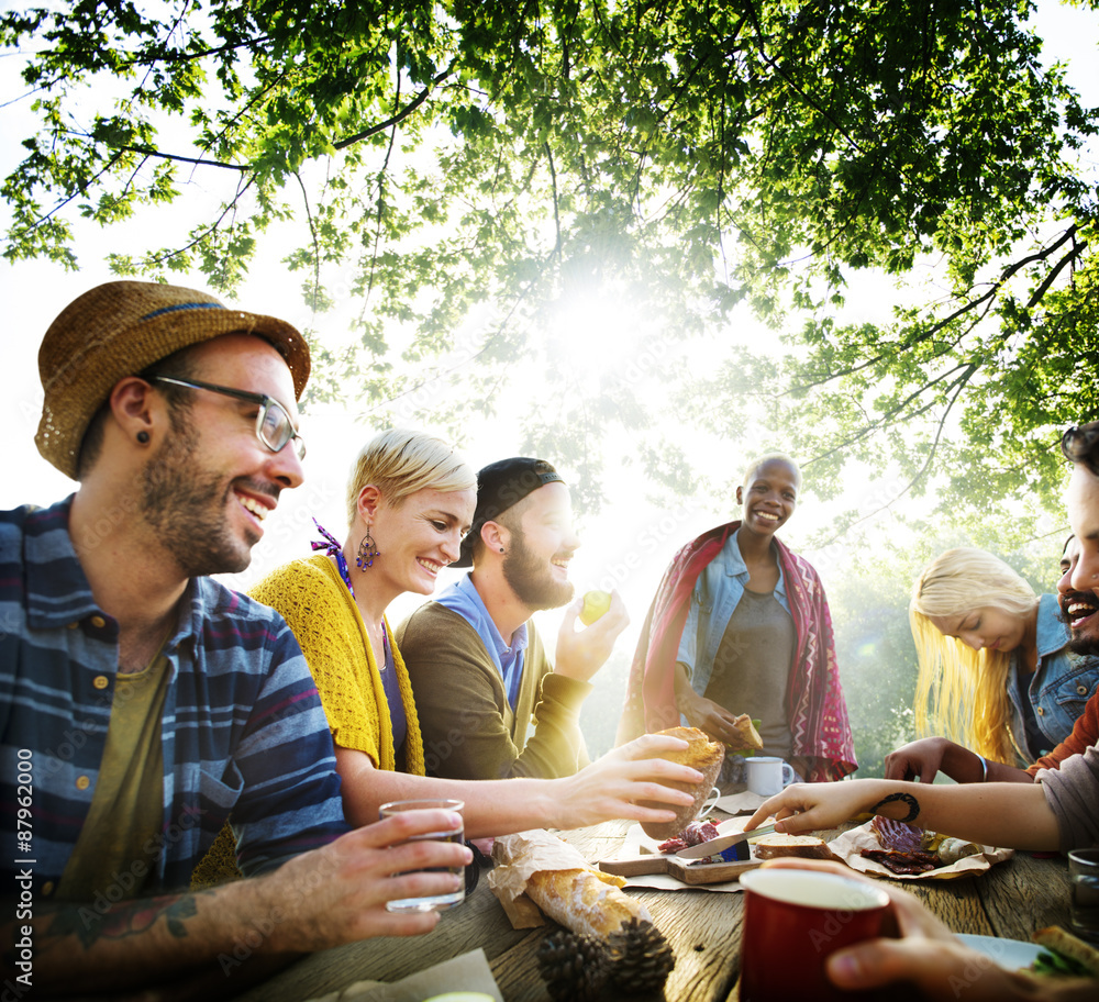 Friends Friendship Outdoor Dining People Concept