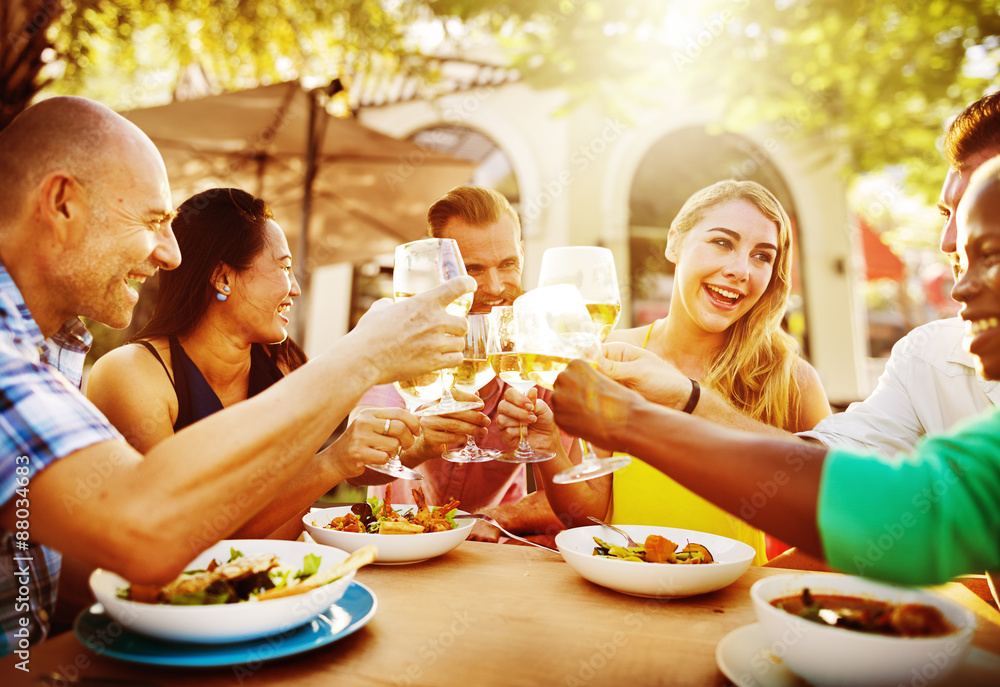 Diverse People Friends Hanging Out Drinking Concept