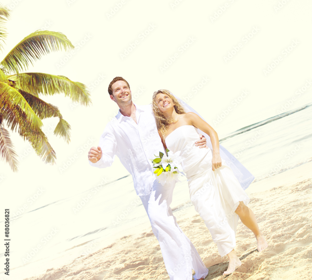 Couple Romance Beach Love Marriage Concept