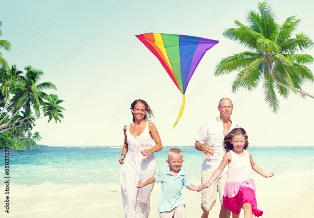 Family Beach Enjoyment Holiday Summer Concept