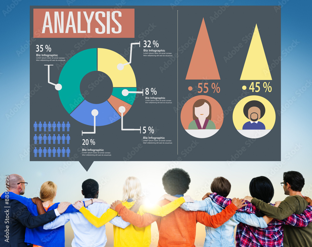 分析分析营销共享图表概念