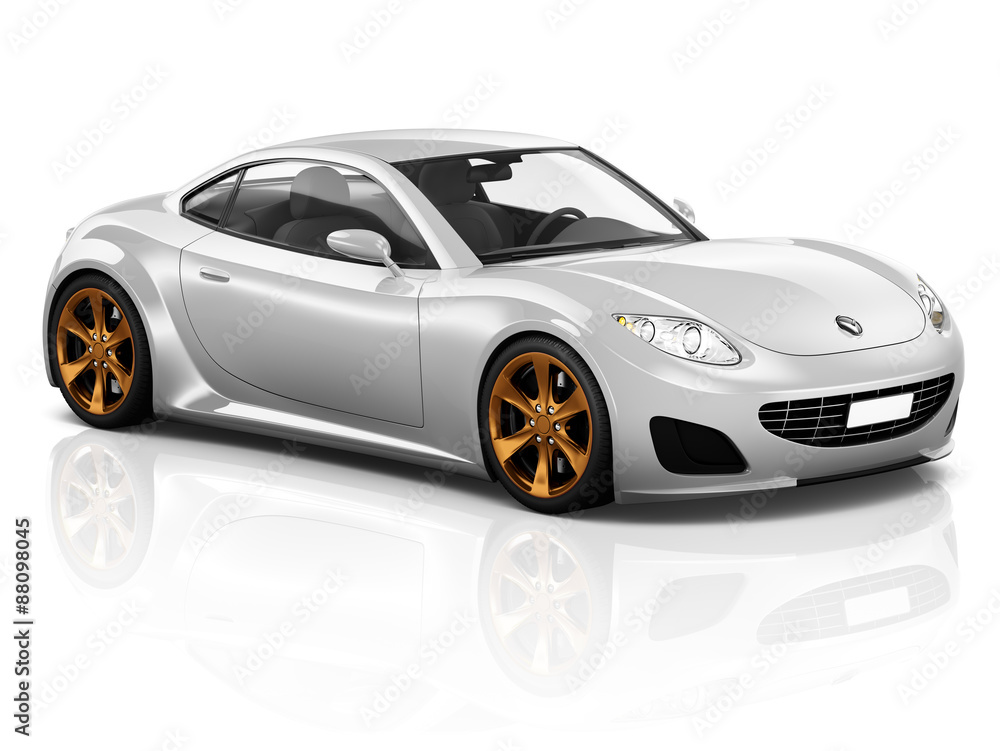 3D Sport Car Vehicle Transportation Illustration Concept