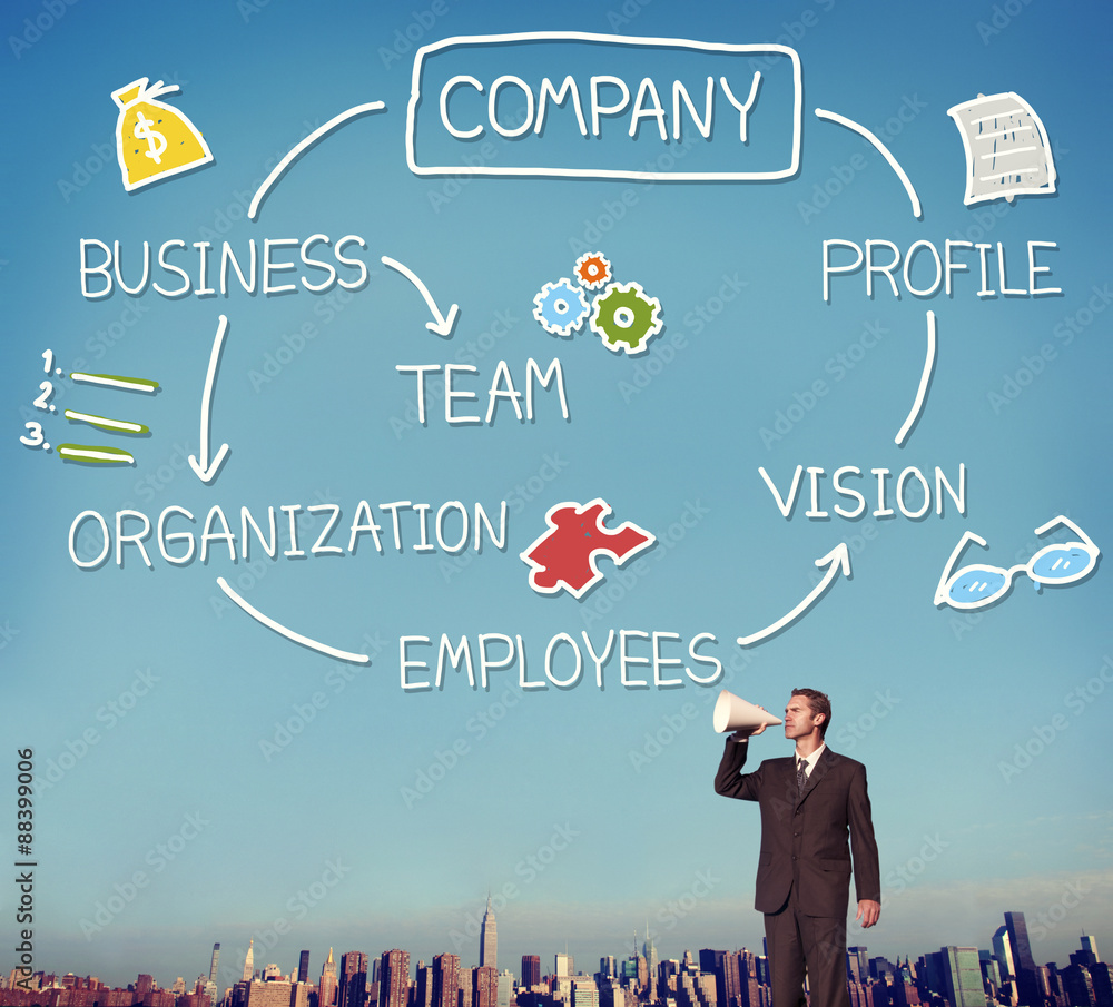 Company Organization Employees Group Corporate Concept