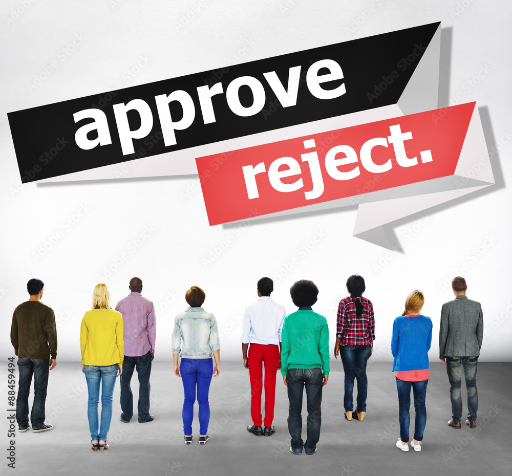 Approve Reject Cancelled Decision Selection Concept