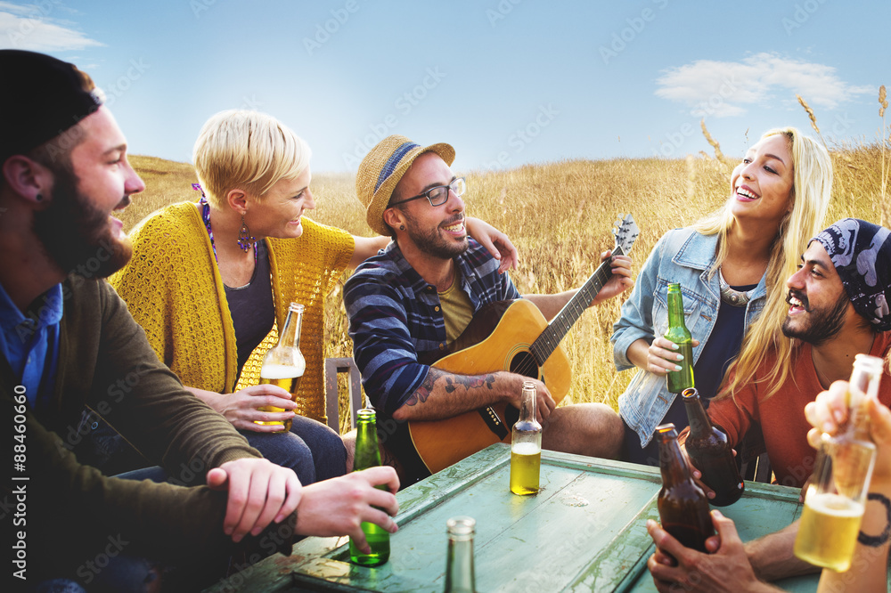 Diverse People Friends Hanging Out Concept