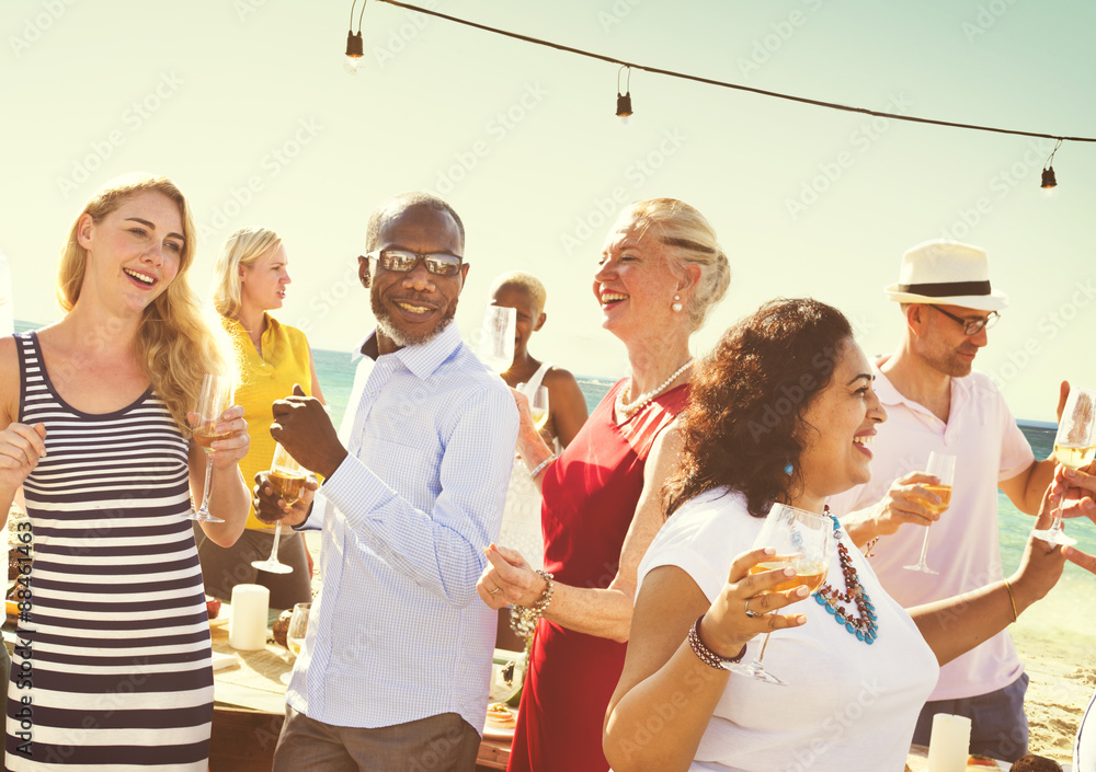 Diverse People Friends Hanging Out Drinking Concept