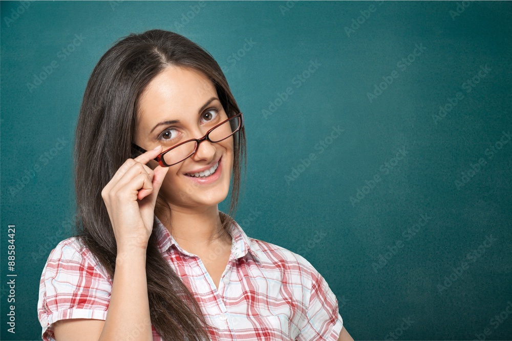 Glasses, Women, Beautiful.