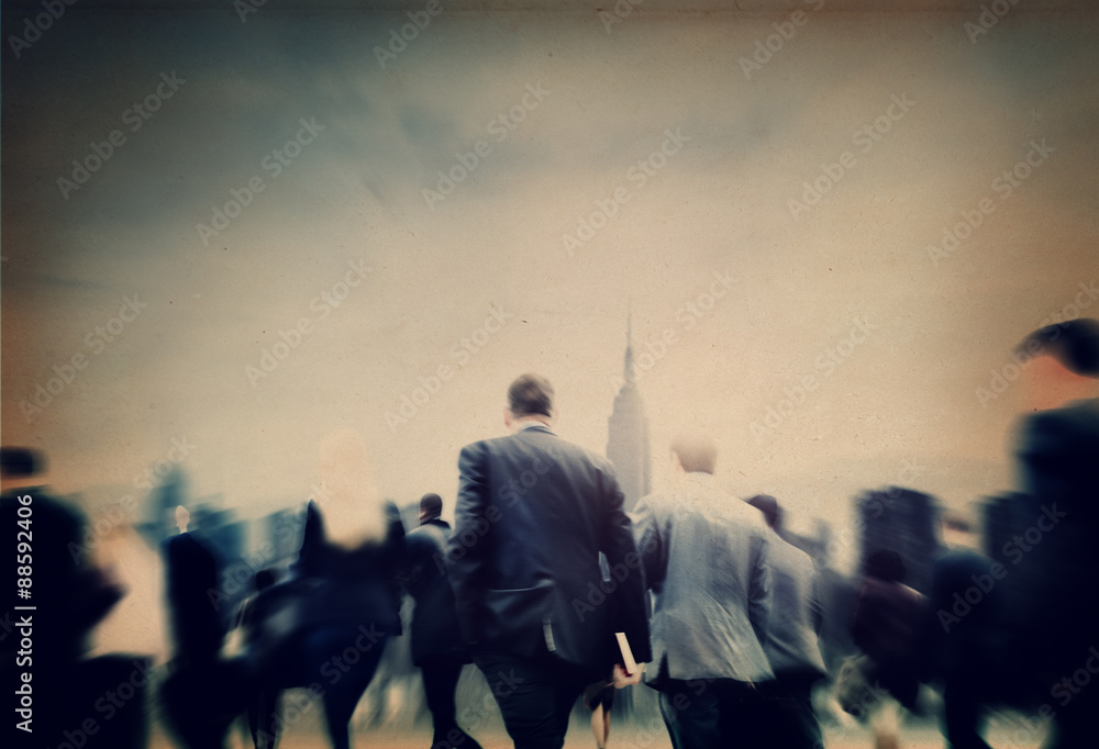 Commuter Business People Cityscape Corporate Travel Concept