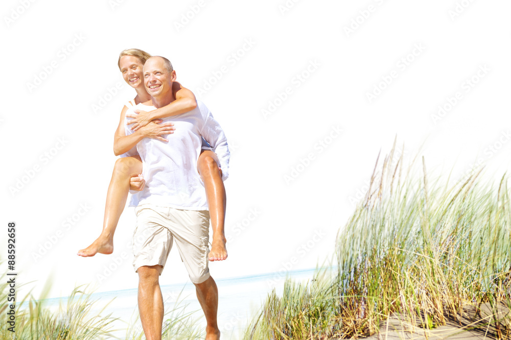 Couple Beach Bonding Getaway Romance Holiday Concept