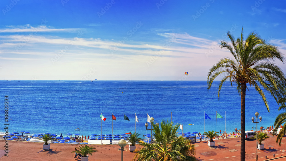 Promenade d Anglais (English promenade) in Nice, France