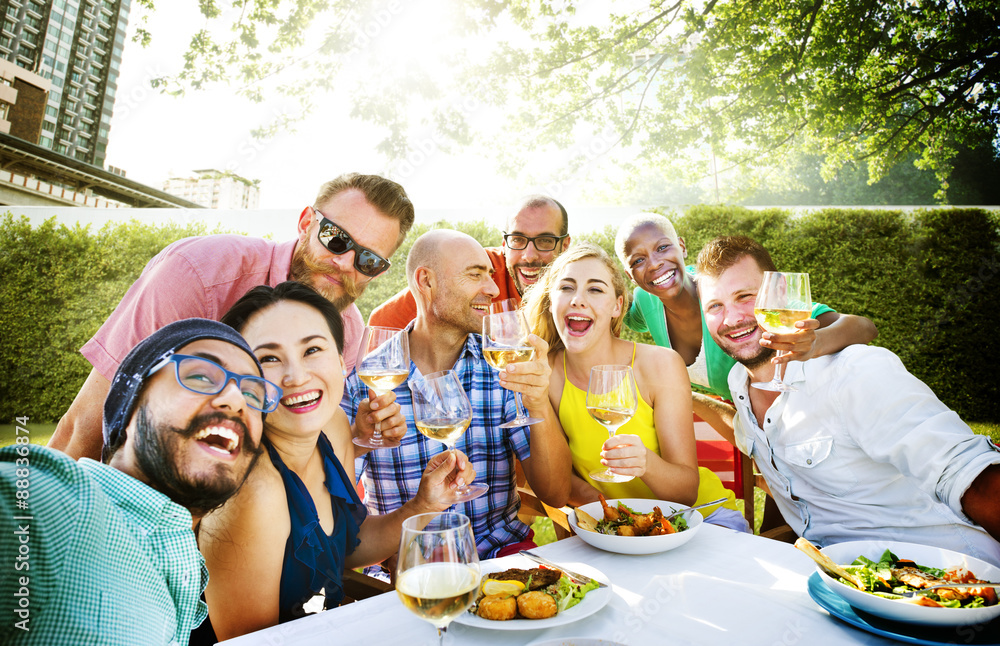 Diverse People Luncheon Food Garden Concept