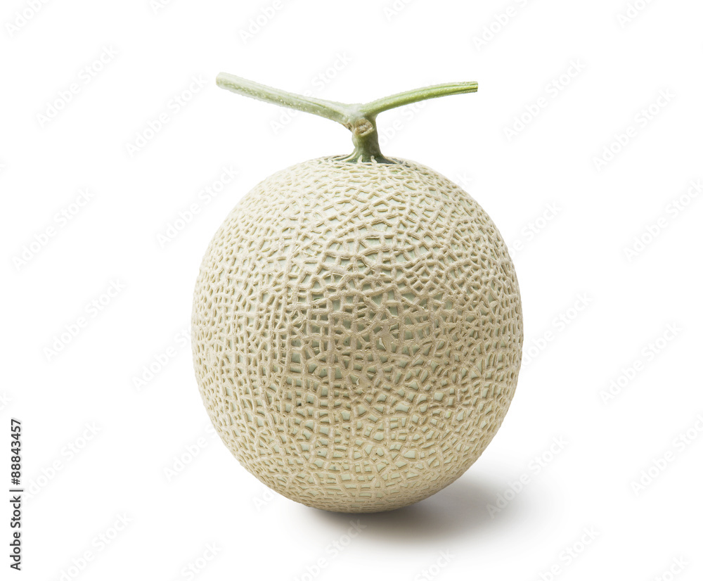 A juicy honeydew melon from Japan on a white background...