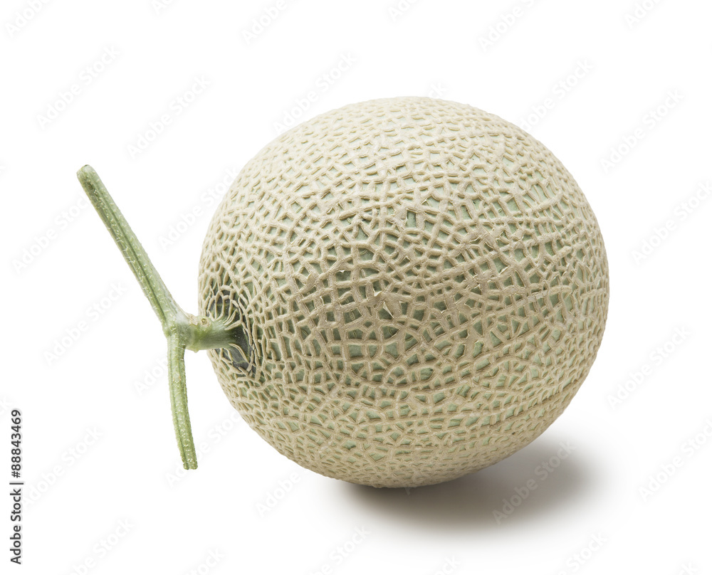 A juicy honeydew melon from Japan on a white background...