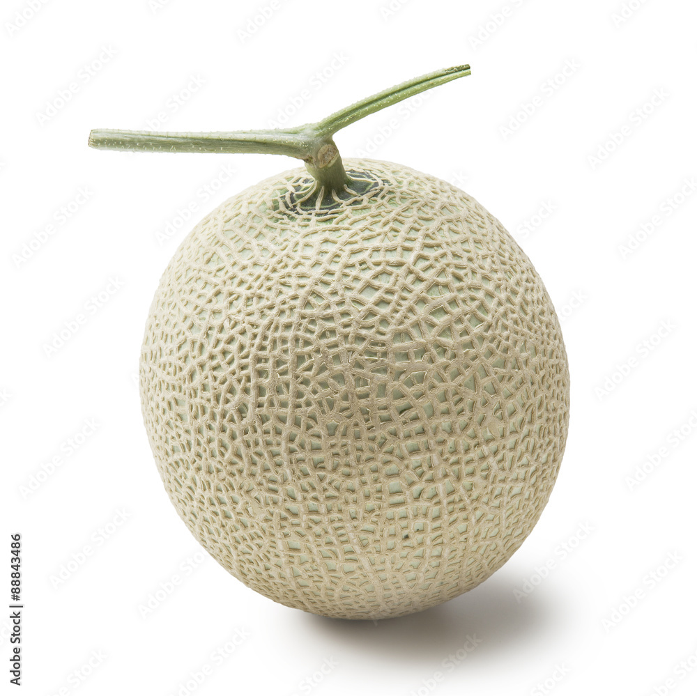 A juicy honeydew melon from Japan on a white background...