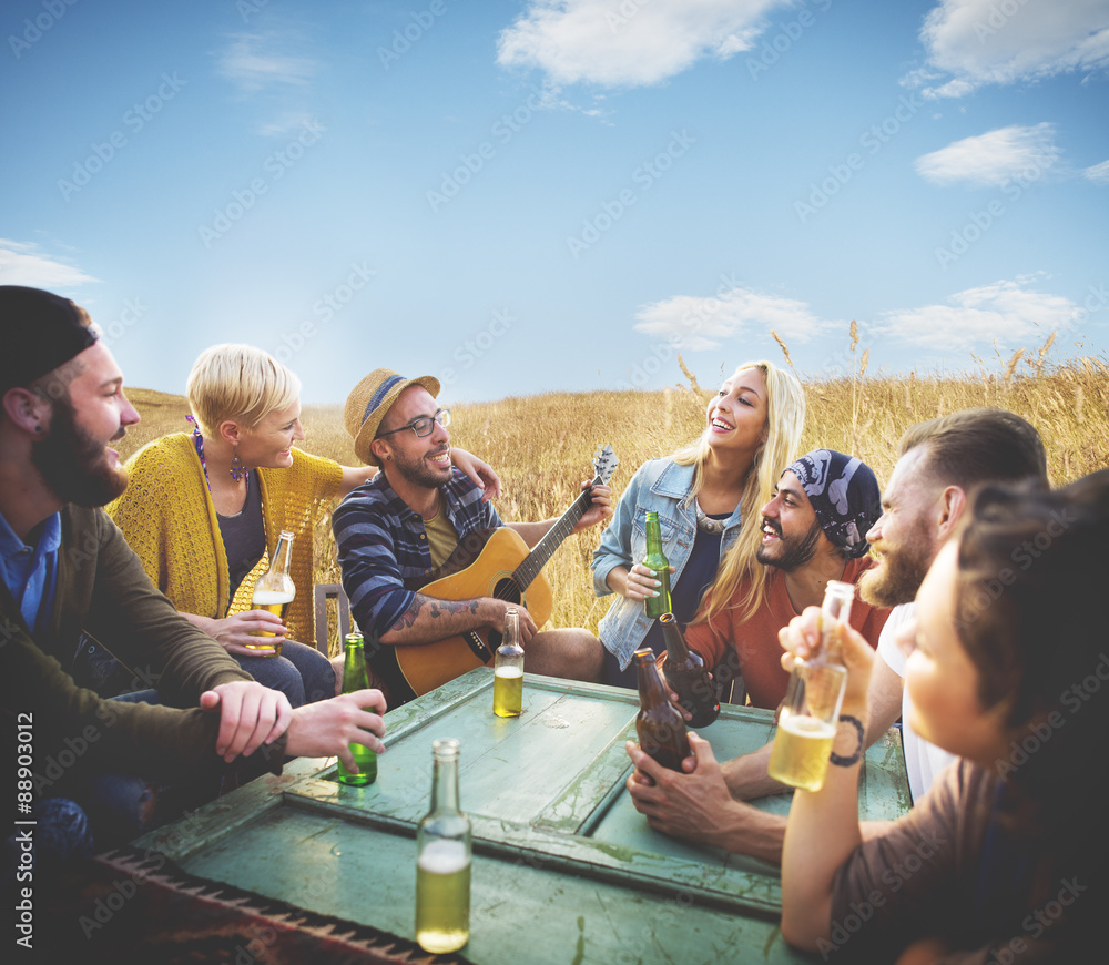 Diverse People Friends Hanging Out Concept