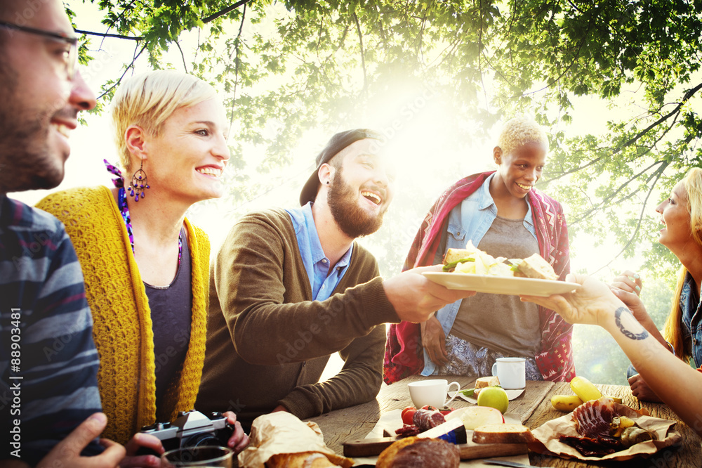 Friends Friendship Outdoor Dining People Concept