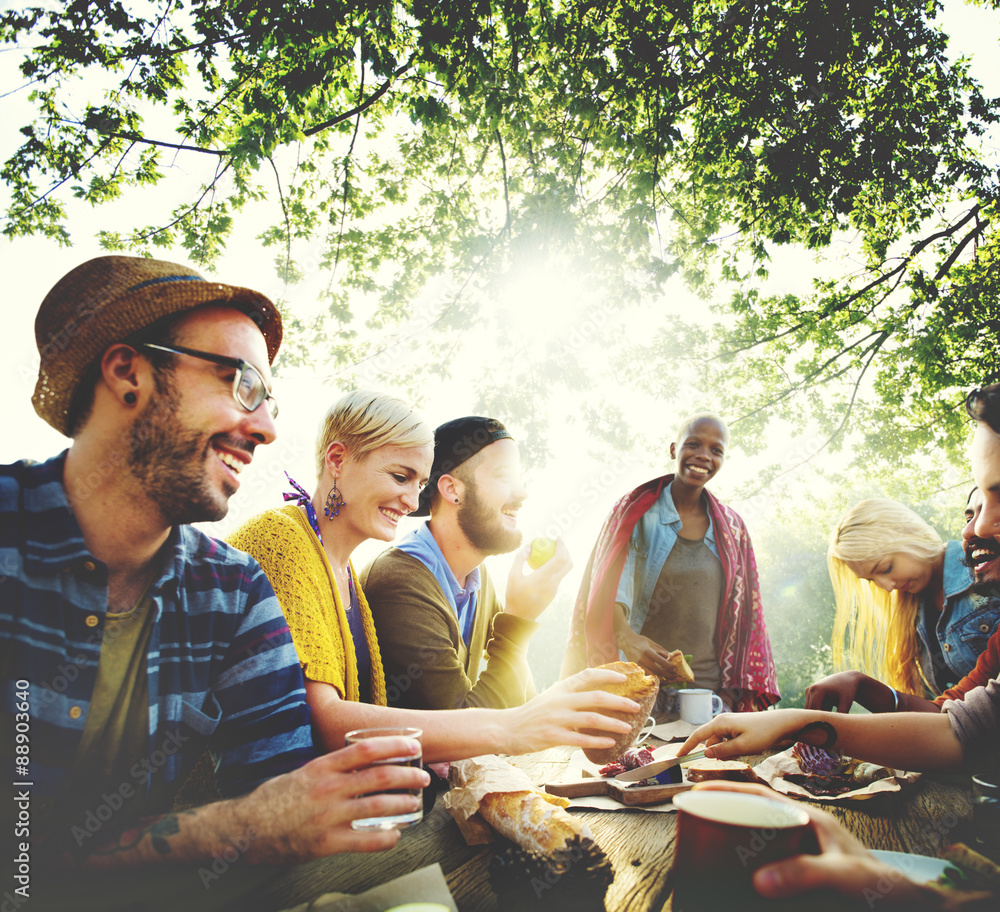 Friends Friendship Outdoor Dining People Concept