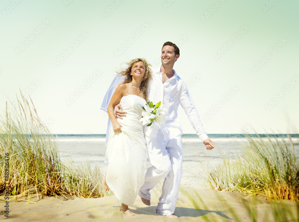 Couple Romance Beach Love Marriage Concept