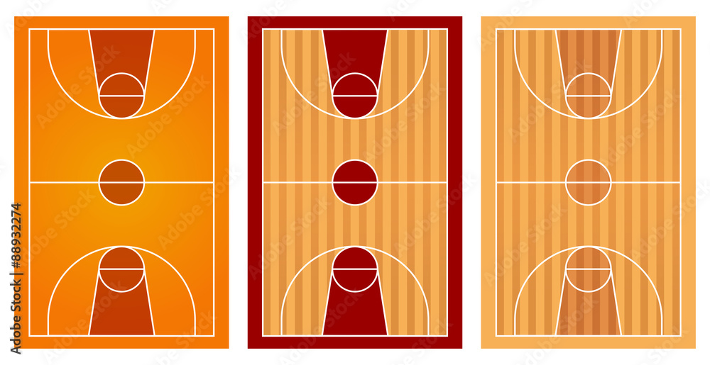 Basketball courts with different floor design