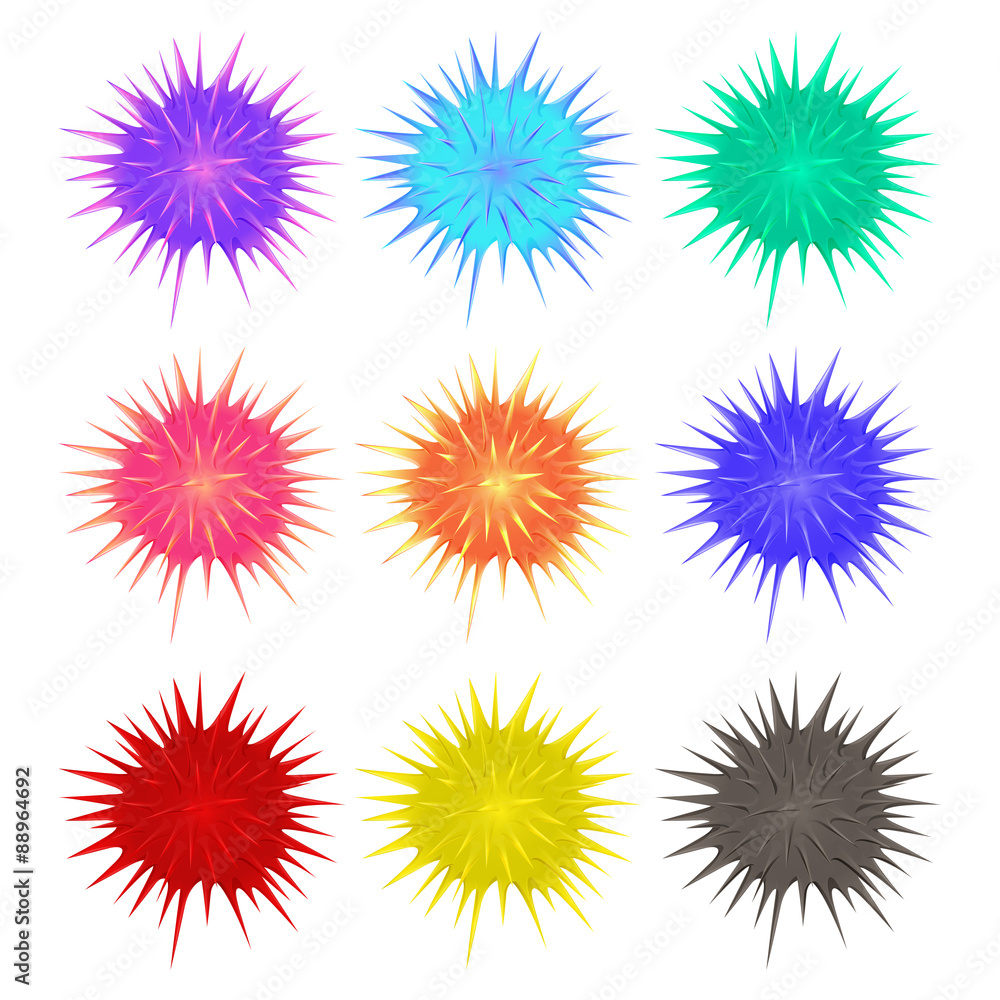 Thorny balls in different colors