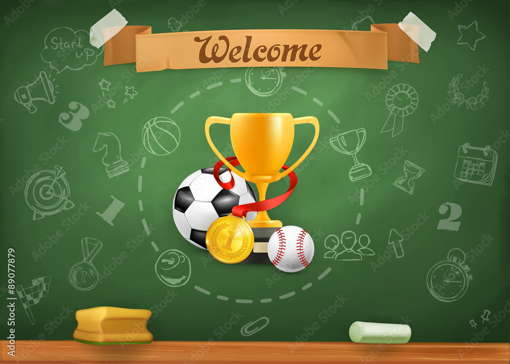 School sports, infographics vector background