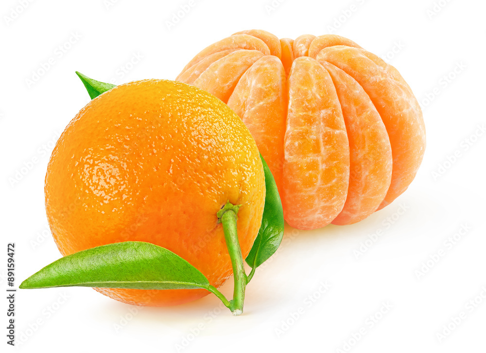 Tangerines isolated on white