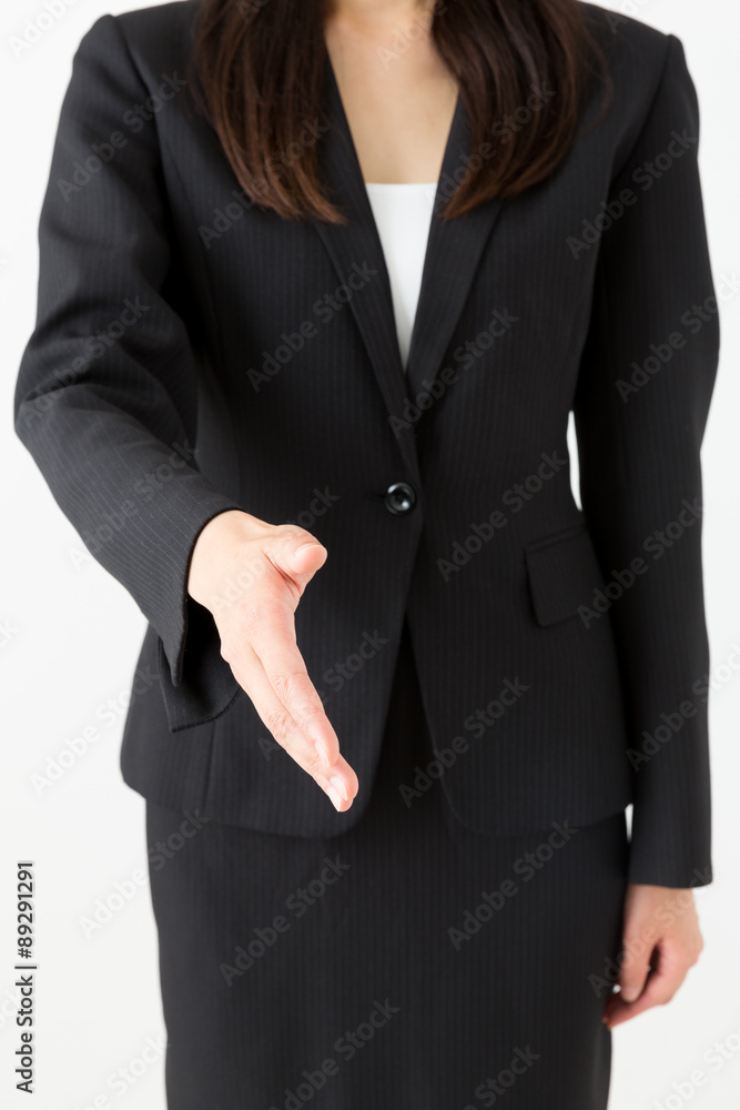 asian businesswoman on white background