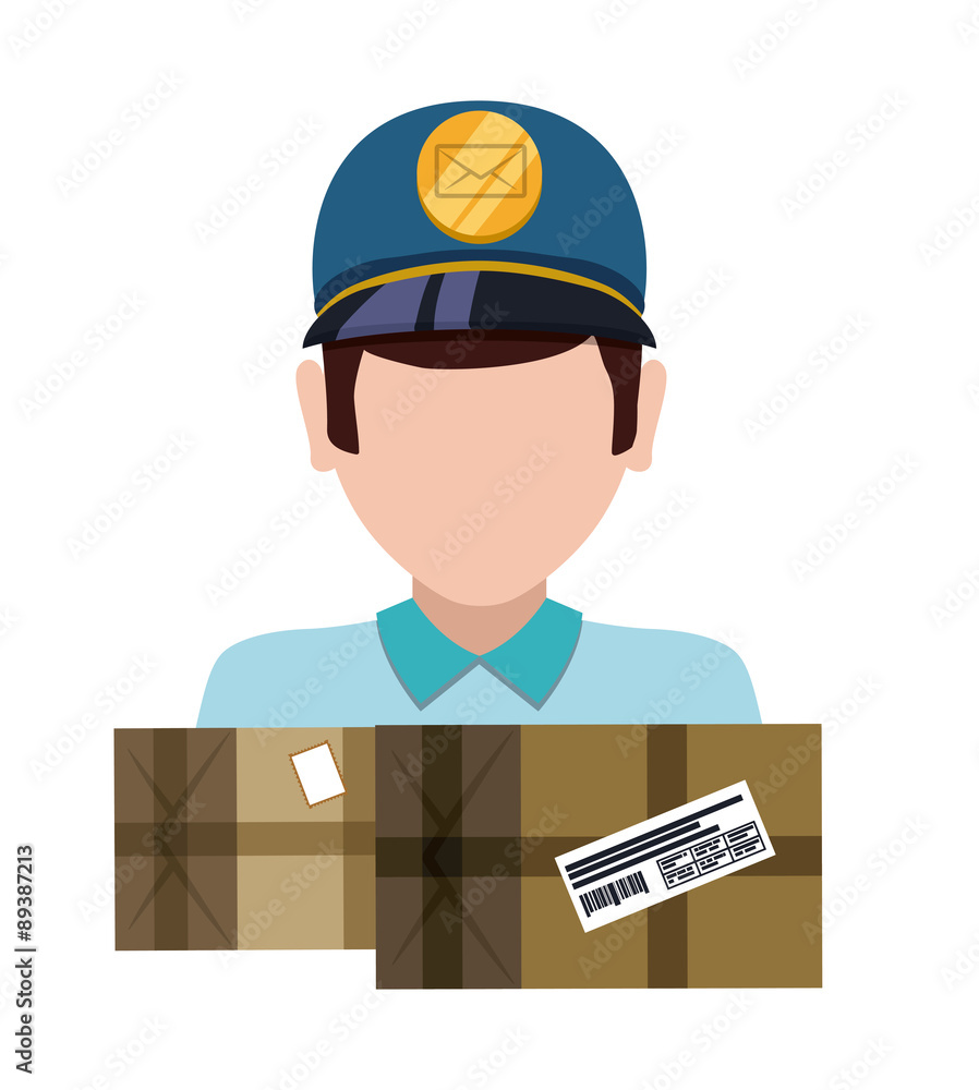 Delivery postman design.